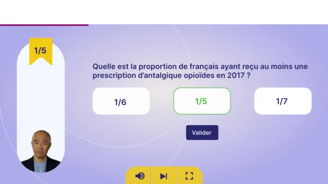 Capture d'écran d'un quiz vidéo interactif